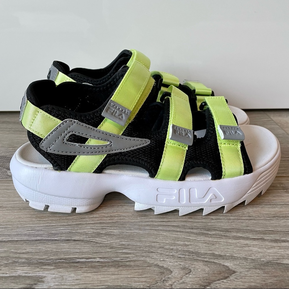 Fila Disruptor Chunky Platform Sandals Neon Green Y2K Size 8